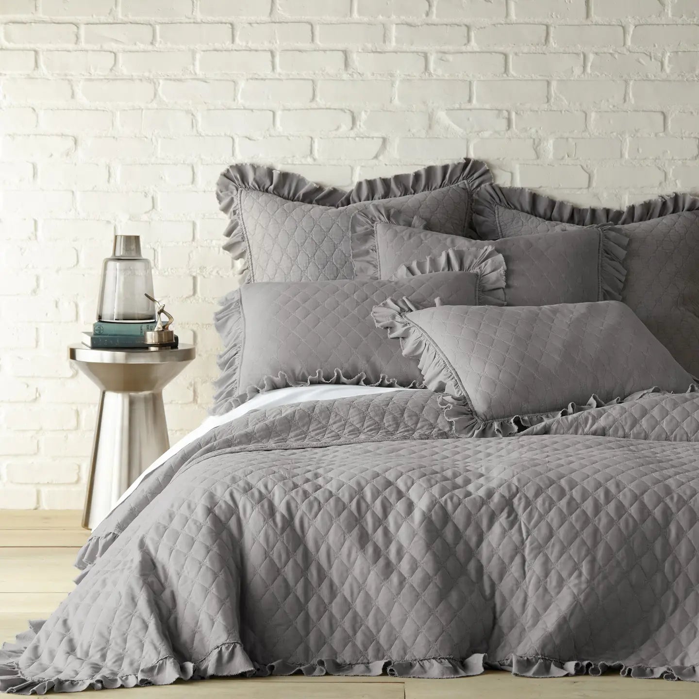 Stonewashed Grey Quilt Set - Quahog Bay Bedding