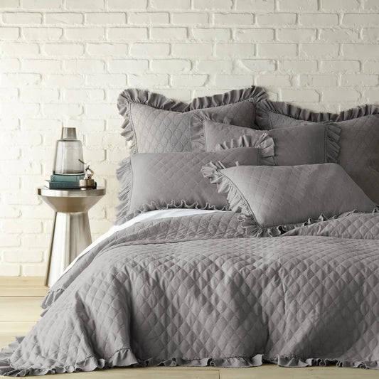 Stonewashed Grey Quilt Set - Quahog Bay Bedding