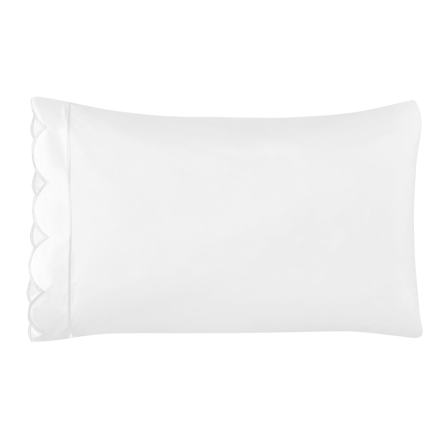 Coastal Scalloped Edge Embroidered 300TC Cotton Percale Sheet Set