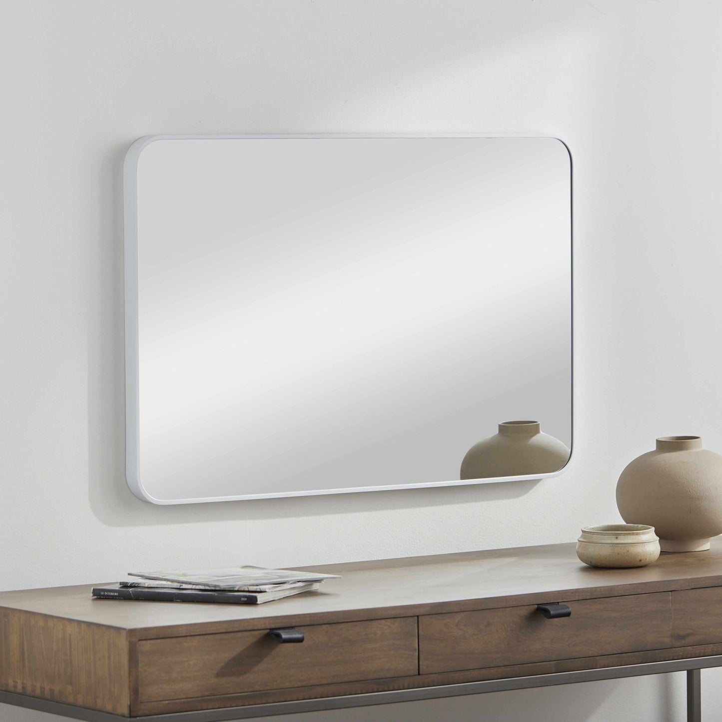 Sustinente White Carved Mirror - Quahog Bay Bedding