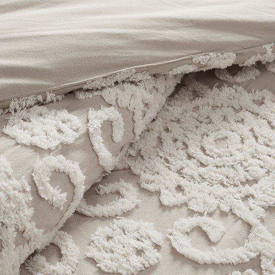 Suzanna Cotton Boho Medallion Comforter Set - Taupe - Quahog Bay Bedding