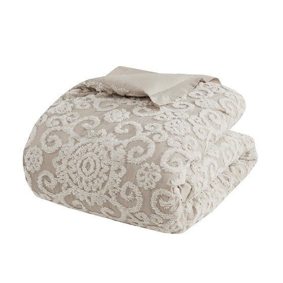 Suzanna Cotton Boho Medallion Comforter Set - Taupe - Quahog Bay Bedding