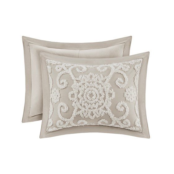 Suzanna Cotton Boho Medallion Comforter Set - Taupe - Quahog Bay Bedding
