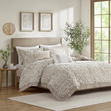 Suzanna Cotton Boho Medallion Duvet Cover Set - Taupe - Quahog Bay Bedding
