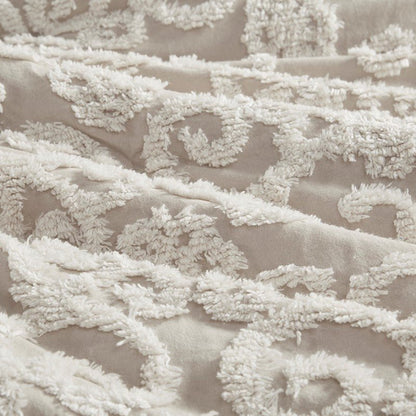 Suzanna Cotton Boho Medallion Duvet Cover Set - Taupe - Quahog Bay Bedding