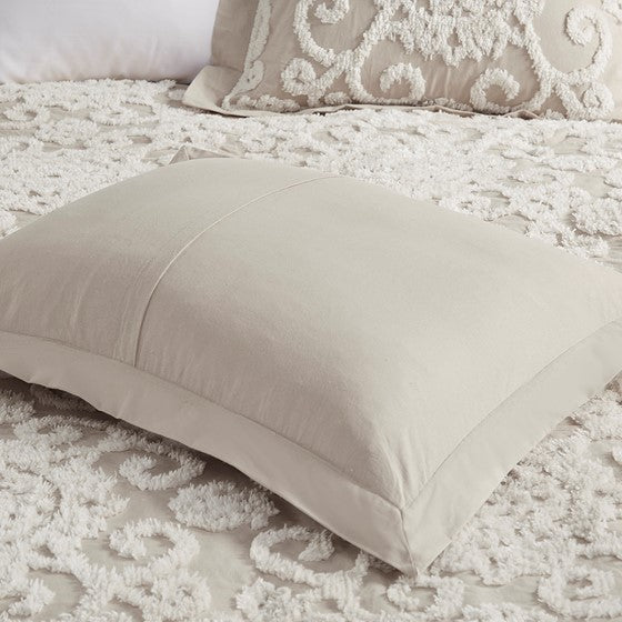 Suzanna Cotton Duvet Cover Set Beautiful Medallions Taupe - Quahog Bay Bedding