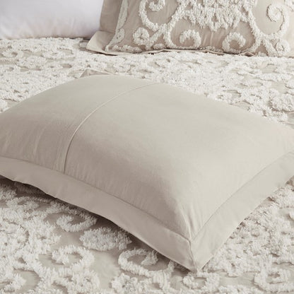 Suzanna Cotton Comforter Set Beautiful Medallions Taupe