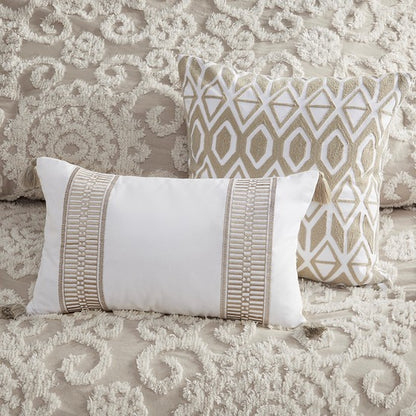 Suzanna Cotton Comforter Set Beautiful Medallions Taupe