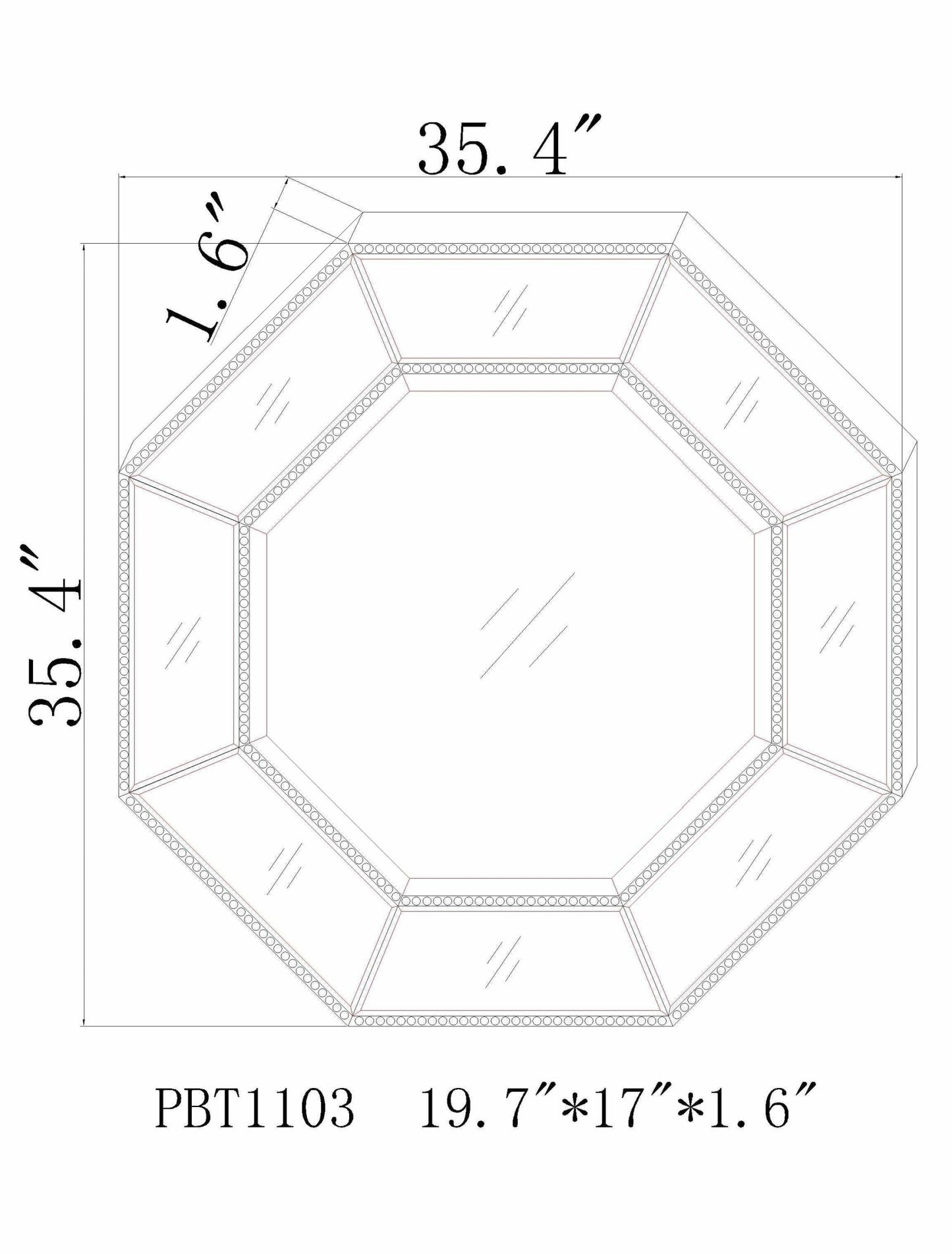 Swellendam Gold Octagonal Mirror - Quahog Bay Bedding