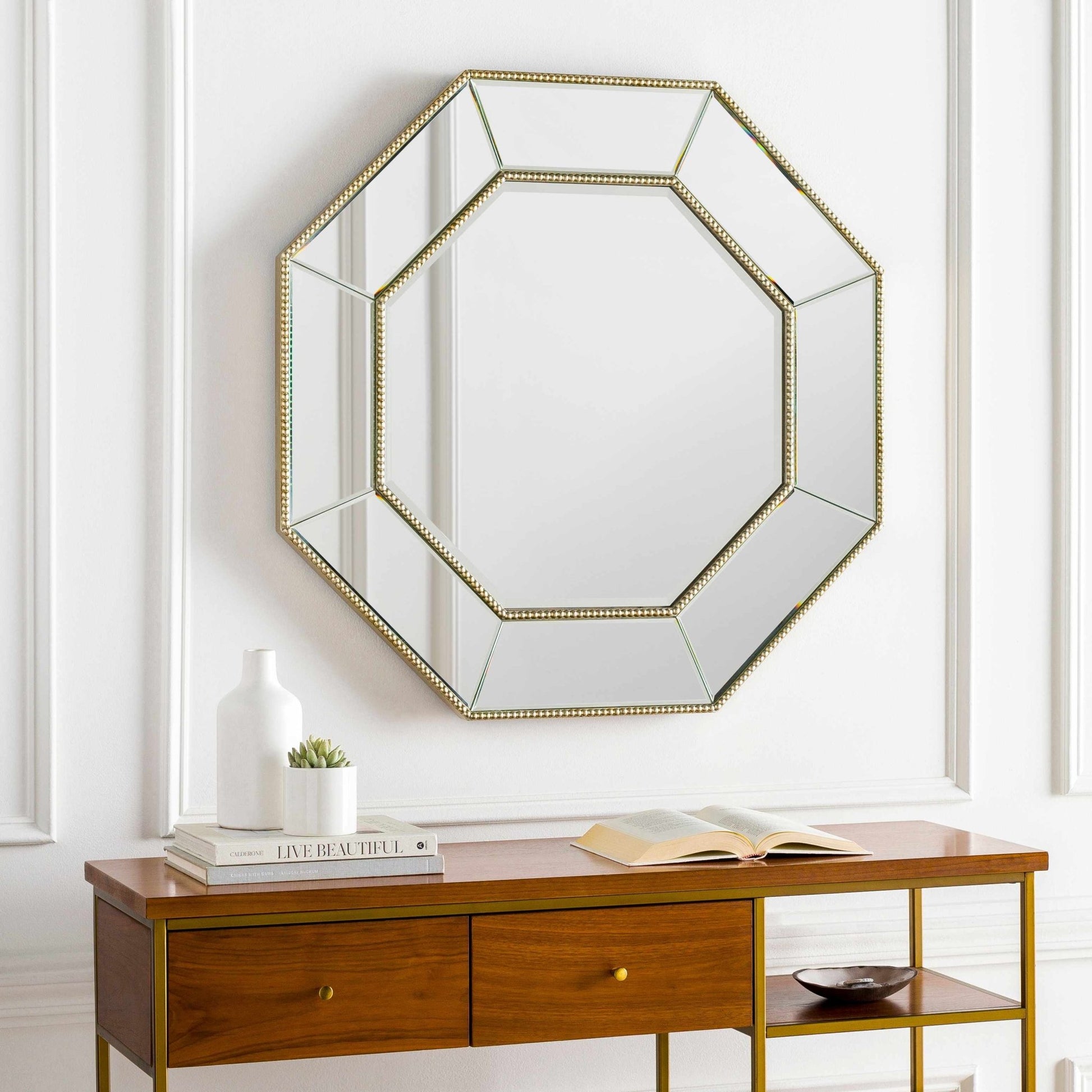 Swellendam Gold Octagonal Mirror - Quahog Bay Bedding