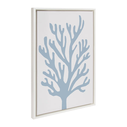 Sylvie Abstract Coral Ocean Blue Framed Canvas by The Creative Bunch Studio - Quahog Bay Bedding