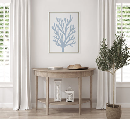 Sylvie Abstract Coral Ocean Blue Framed Canvas by The Creative Bunch Studio - Quahog Bay Bedding