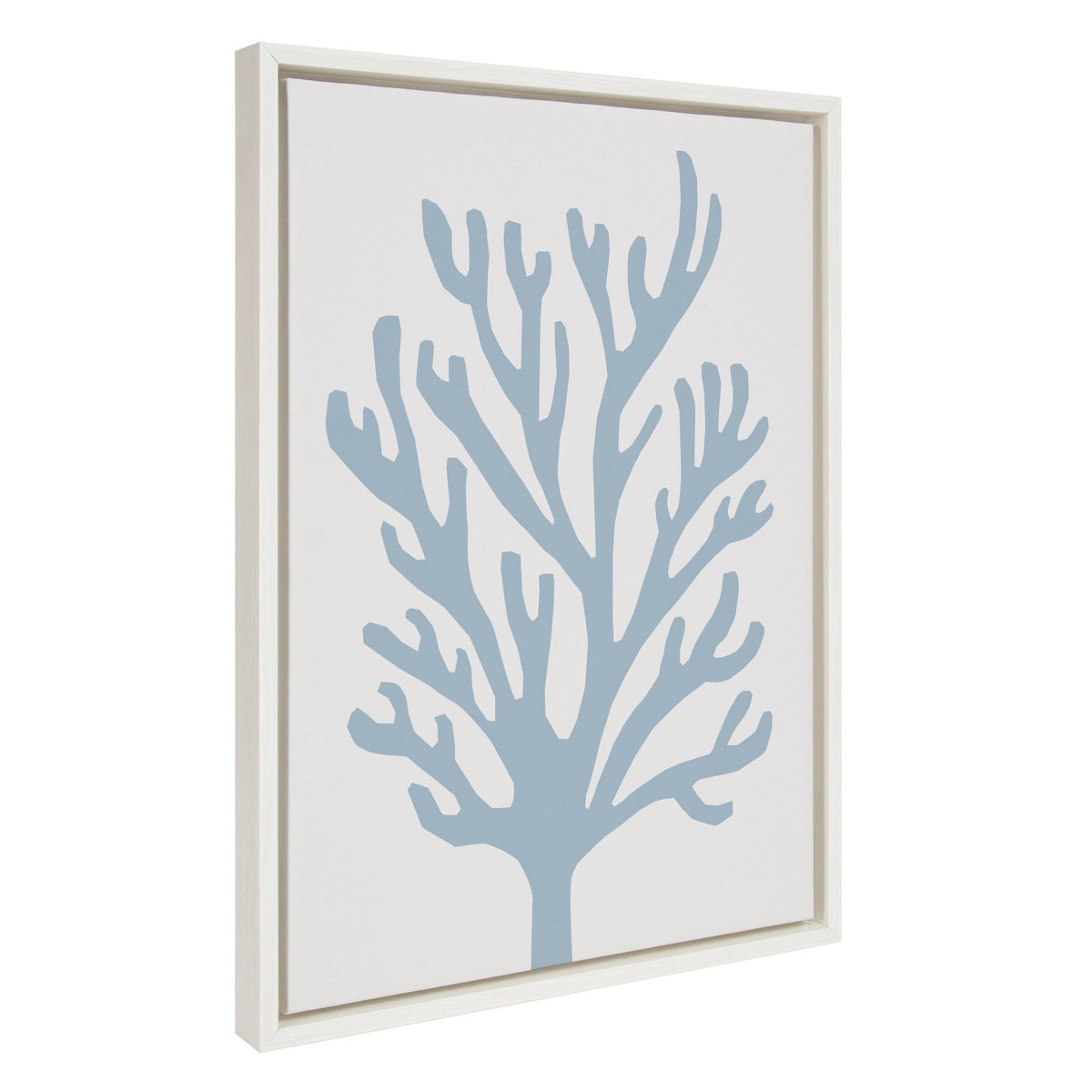 Sylvie Abstract Coral Ocean Blue Framed Canvas by The Creative Bunch Studio - Quahog Bay Bedding