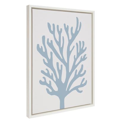 Sylvie Abstract Coral Ocean Blue Framed Canvas by The Creative Bunch Studio - Quahog Bay Bedding