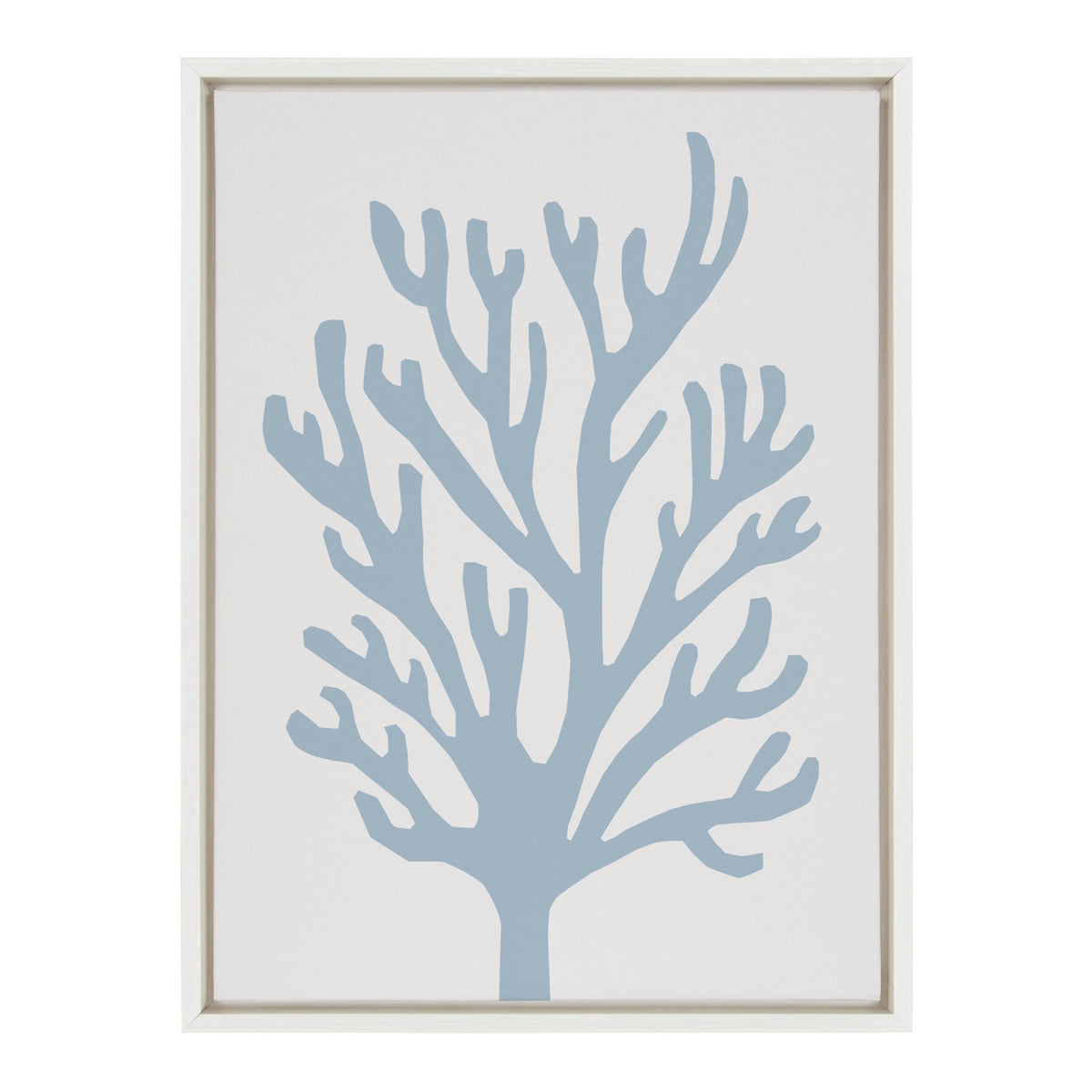 Sylvie Abstract Coral Ocean Blue Framed Canvas by The Creative Bunch Studio - Quahog Bay Bedding