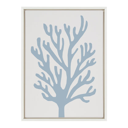 Sylvie Abstract Coral Ocean Blue Framed Canvas by The Creative Bunch Studio - Quahog Bay Bedding