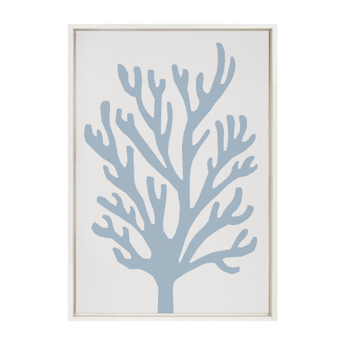 Sylvie Abstract Coral Ocean Blue Framed Canvas by The Creative Bunch Studio - Quahog Bay Bedding