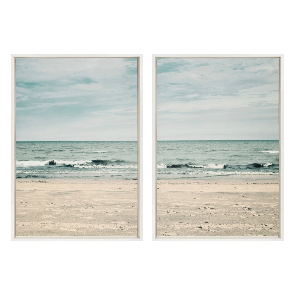Sylvie Beach 2 Left and Right Framed Canvas by Emiko and Mark Franzen of F2Images - Quahog Bay Bedding