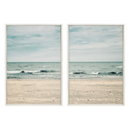 Sylvie Beach 2 Left and Right Framed Canvas by Emiko and Mark Franzen of F2Images - Quahog Bay Bedding