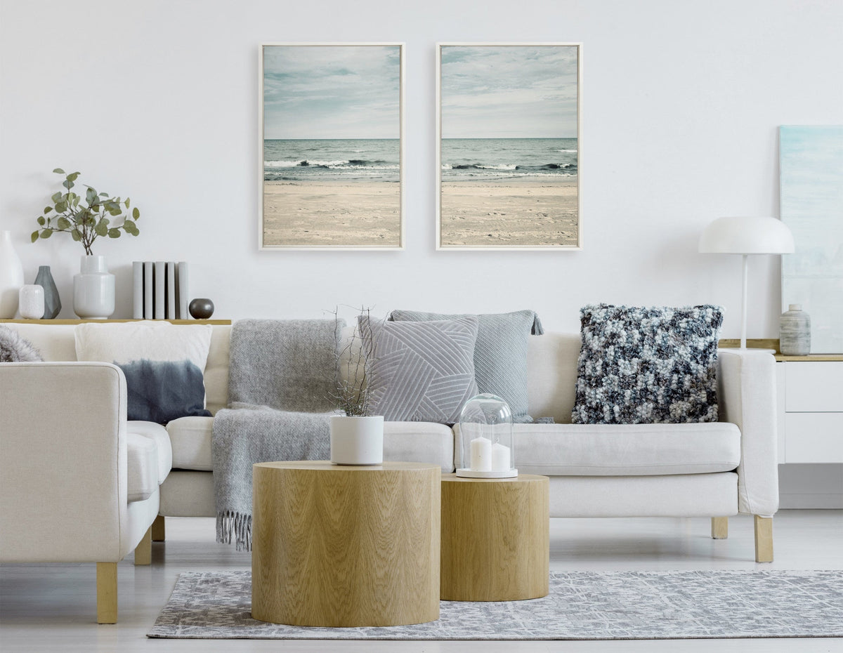 Sylvie Beach 2 Left and Right Framed Canvas by Emiko and Mark Franzen of F2Images - Quahog Bay Bedding