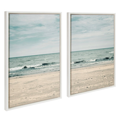 Sylvie Beach 2 Left and Right Framed Canvas by Emiko and Mark Franzen of F2Images - Quahog Bay Bedding