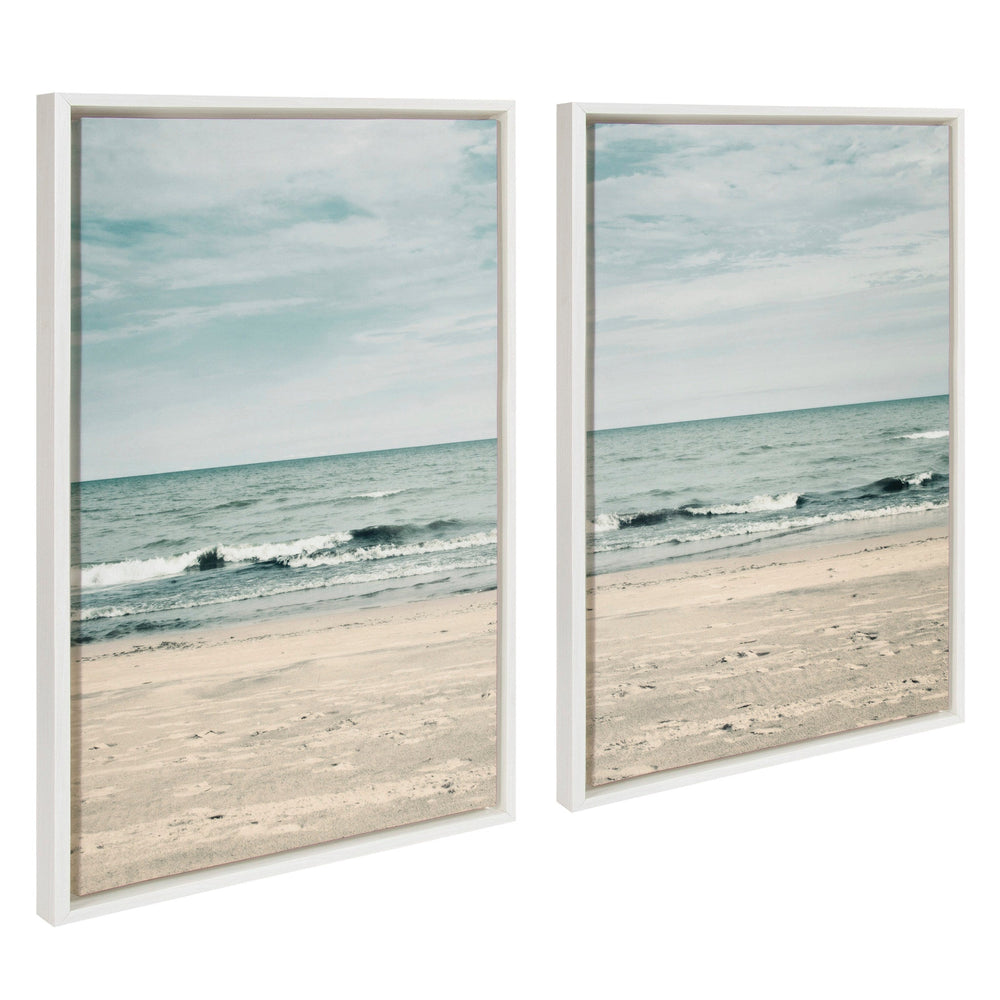 Sylvie Beach 2 Left and Right Framed Canvas by Emiko and Mark Franzen of F2Images - Quahog Bay Bedding