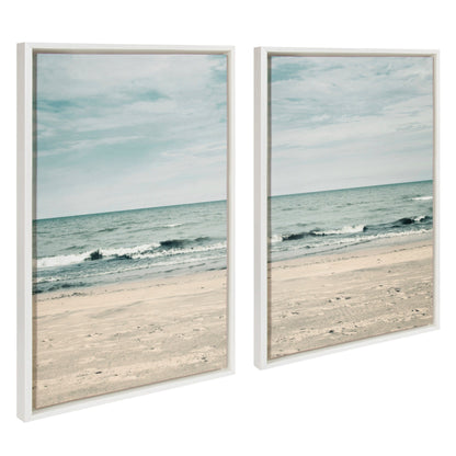 Sylvie Beach 2 Left and Right Framed Canvas by Emiko and Mark Franzen of F2Images - Quahog Bay Bedding