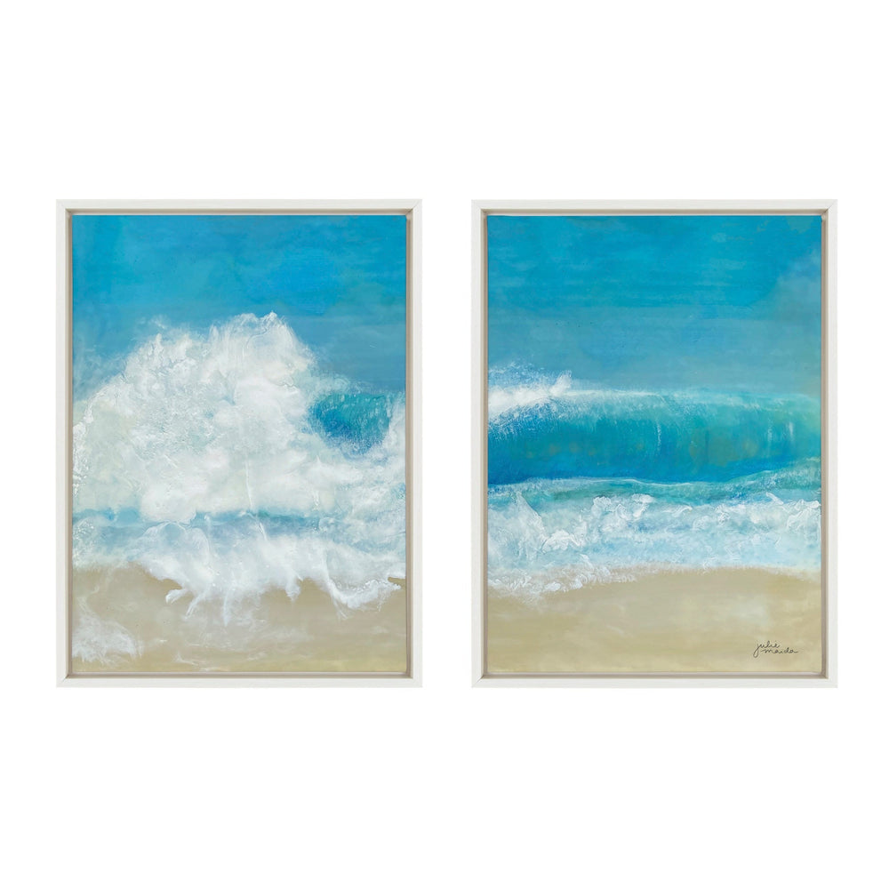 Sylvie Beach Day Left and Right Framed Canvas by Julie Maida - Quahog Bay Bedding