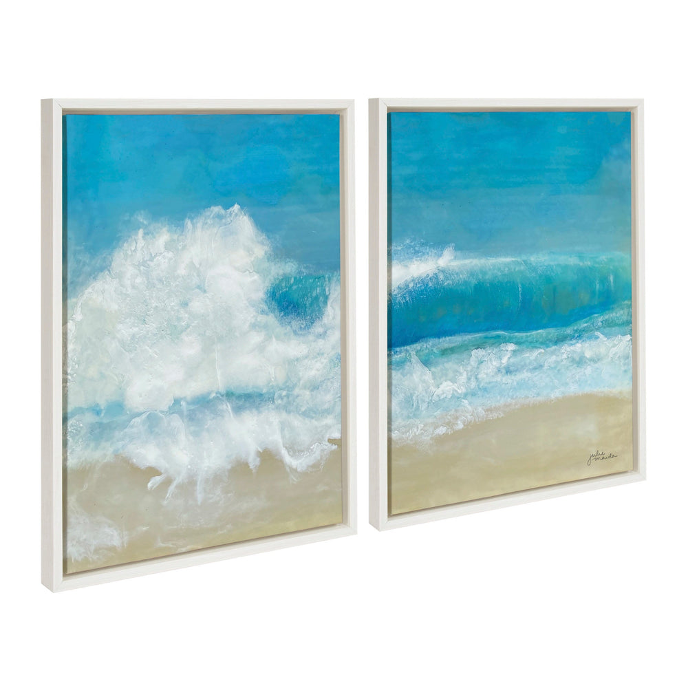 Sylvie Beach Day Left and Right Framed Canvas by Julie Maida - Quahog Bay Bedding