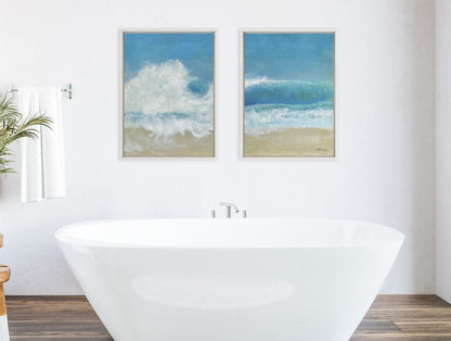 Sylvie Beach Day Left and Right Framed Canvas by Julie Maida - Quahog Bay Bedding