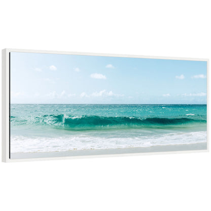 Sylvie Beach Ocean Day over Blue Clear Waters Framed Canvas by Alicia Abla - Quahog Bay Bedding