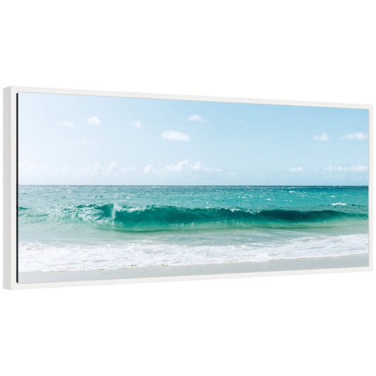 Sylvie Beach Ocean Day over Blue Clear Waters Framed Canvas by Alicia Abla - Quahog Bay Bedding
