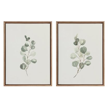 Sylvie Beaded Eucalyptus 4a and Eucalyptus 4b Framed Canvas Art Set by Maja Mitrovic of Makes My Day Happy - Quahog Bay Bedding
