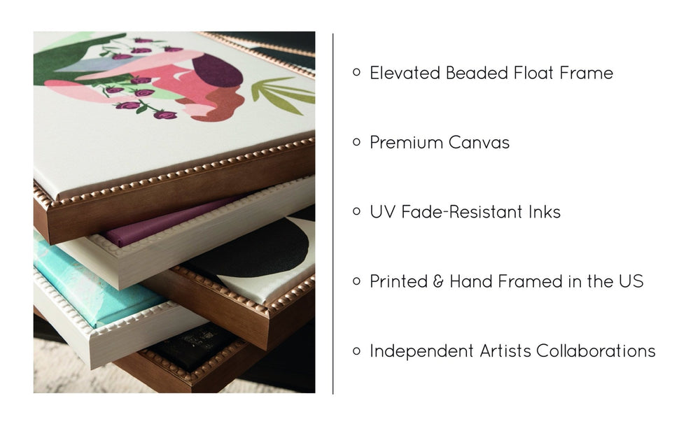 Sylvie Beaded Eucalyptus 4a and Eucalyptus 4b Framed Canvas Art Set by Maja Mitrovic of Makes My Day Happy - Quahog Bay Bedding