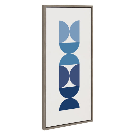 Sylvie Circles and Curves Ocean Beach Blues Framed Canvas by The Creative Bunch Studio - Quahog Bay Bedding