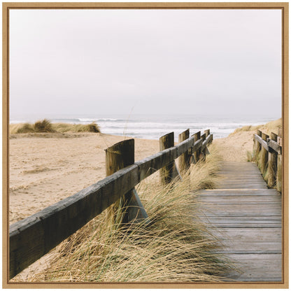 Sylvie Coastal Beach Grass Boardwalk to the Ocean Framed Canvas by Patricia Hasz - Quahog Bay Bedding