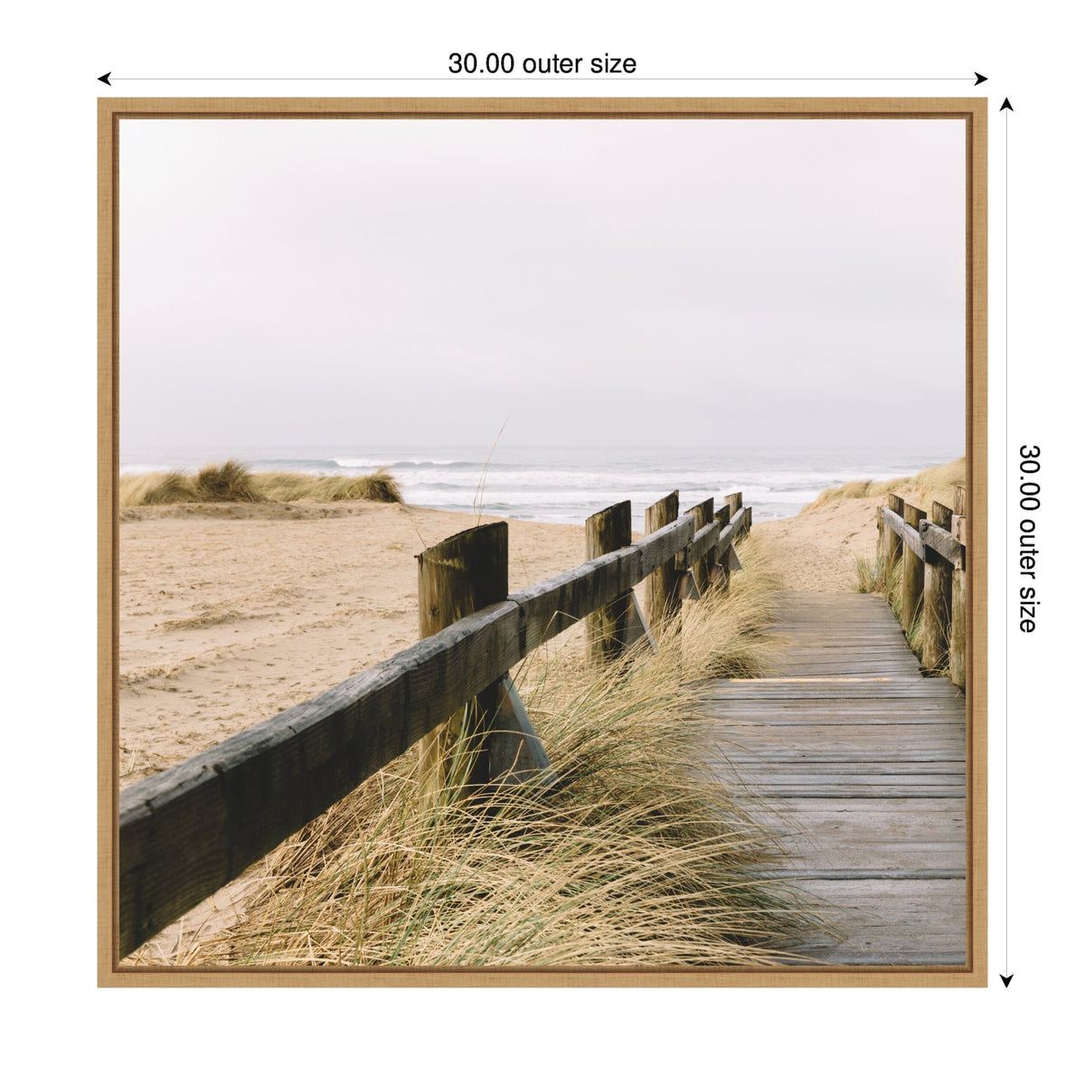 Sylvie Coastal Beach Grass Boardwalk to the Ocean Framed Canvas by Patricia Hasz - Quahog Bay Bedding