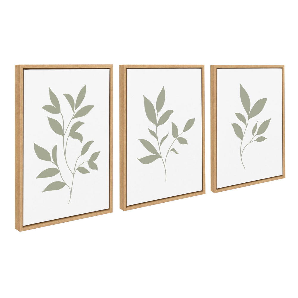 Sylvie Modern Sage Green Botanical Outdoor Nature Print 1, 2 and 3 Framed Canvas by The Creative Bunch Studio - Quahog Bay Bedding