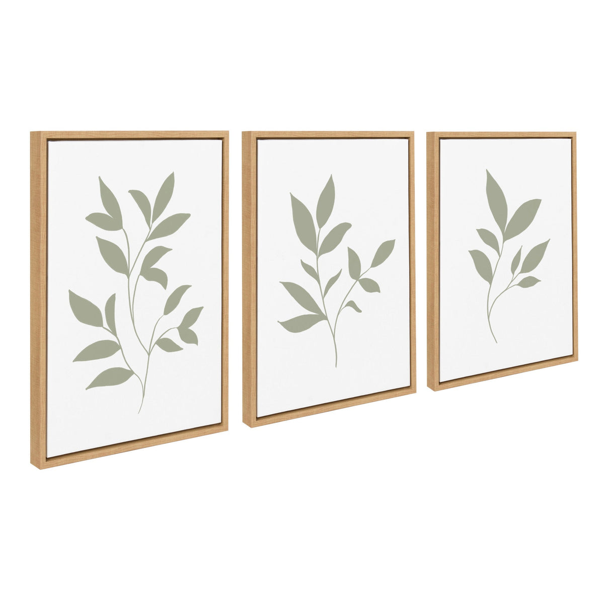 Sylvie Modern Sage Green Botanical Outdoor Nature Print 1, 2 and 3 Framed Canvas by The Creative Bunch Studio - Quahog Bay Bedding