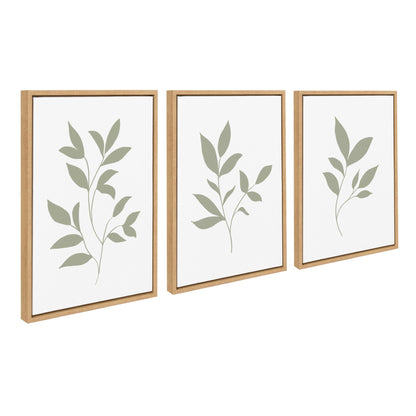 Sylvie Modern Sage Green Botanical Outdoor Nature Print 1, 2 and 3 Framed Canvas by The Creative Bunch Studio - Quahog Bay Bedding