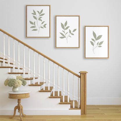 Sylvie Modern Sage Green Botanical Outdoor Nature Print 1, 2 and 3 Framed Canvas by The Creative Bunch Studio - Quahog Bay Bedding