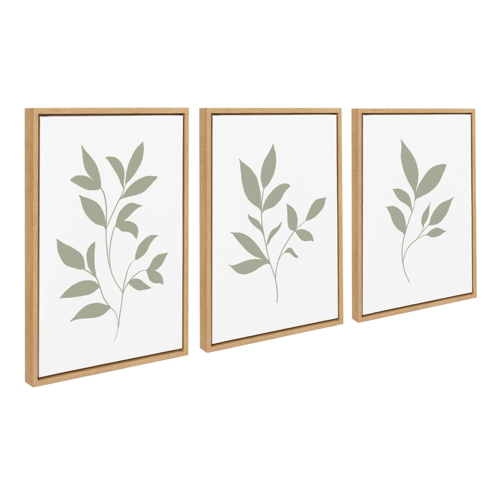 Sylvie Modern Sage Green Botanical Outdoor Nature Print 1, 2 and 3 Framed Canvas by The Creative Bunch Studio - Quahog Bay Bedding