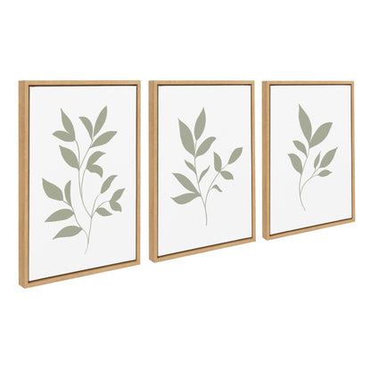 Sylvie Modern Sage Green Botanical Outdoor Nature Print 1, 2 and 3 Framed Canvas by The Creative Bunch Studio - Quahog Bay Bedding
