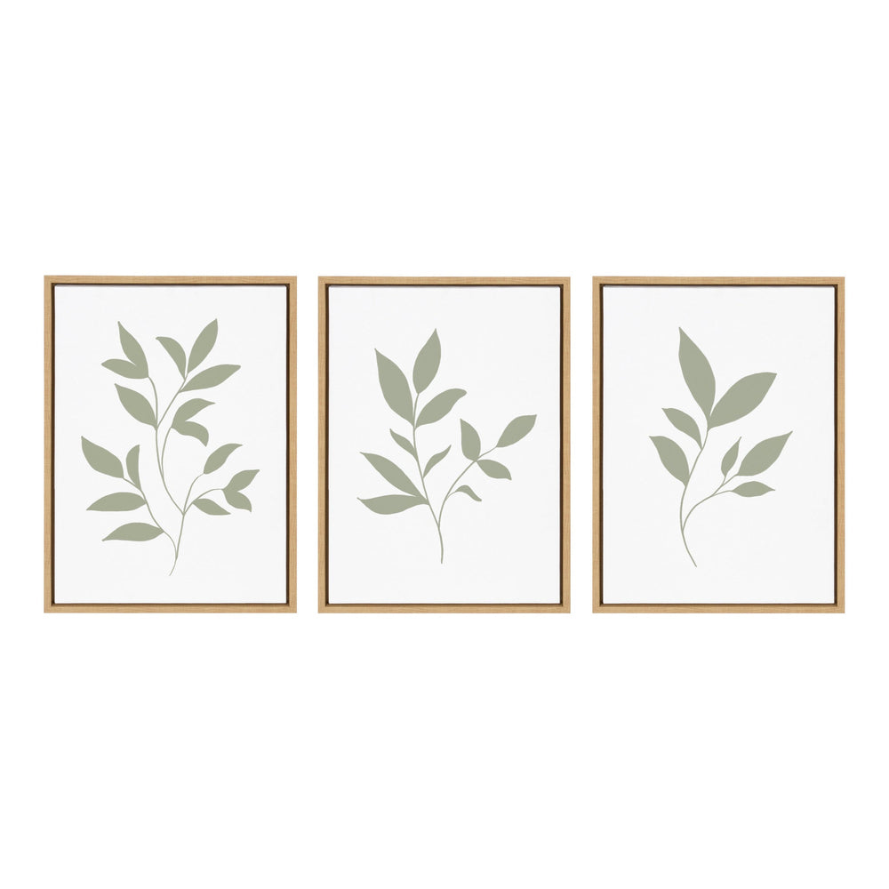 Sylvie Modern Sage Green Botanical Outdoor Nature Print 1, 2 and 3 Framed Canvas by The Creative Bunch Studio - Quahog Bay Bedding
