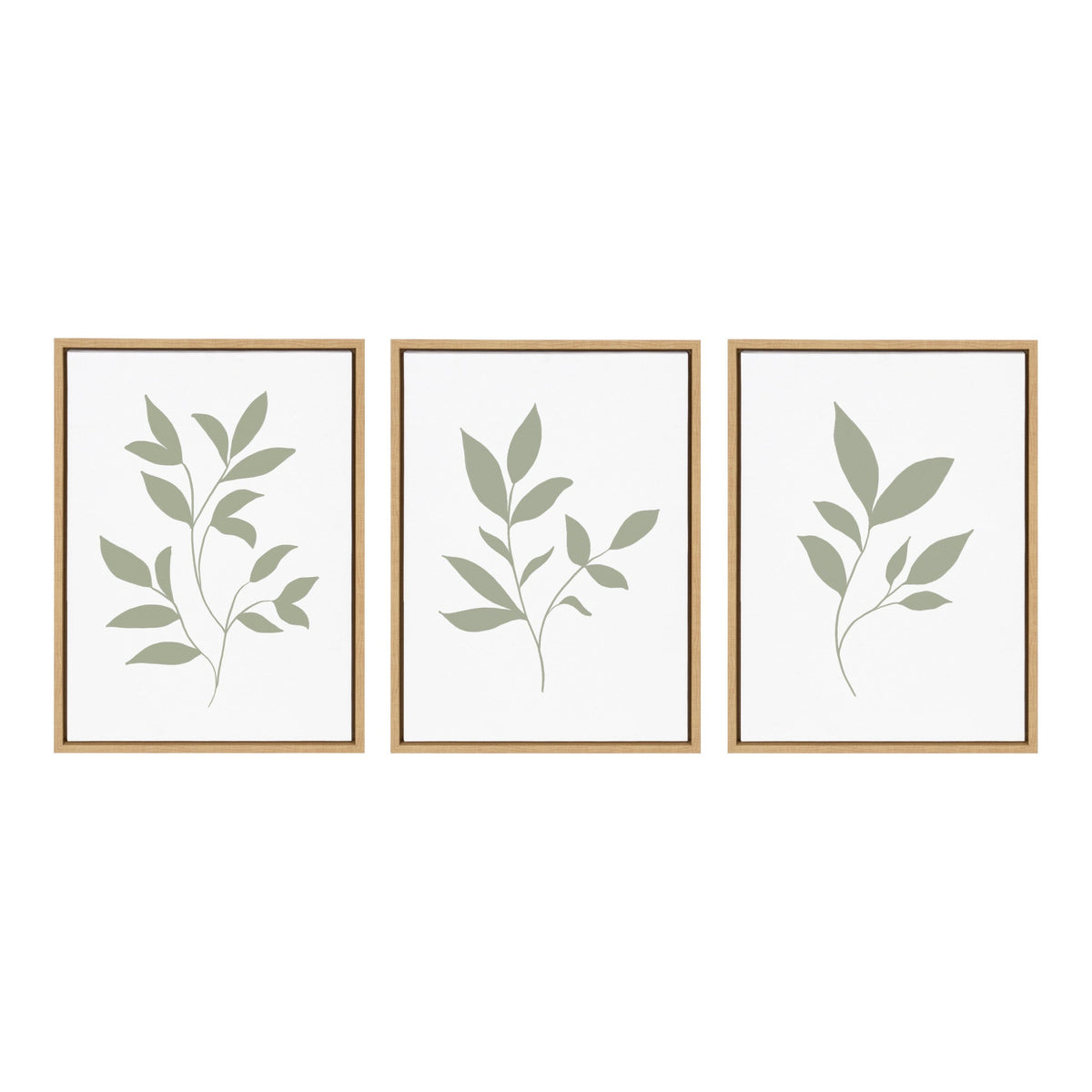 Sylvie Modern Sage Green Botanical Outdoor Nature Print 1, 2 and 3 Framed Canvas by The Creative Bunch Studio - Quahog Bay Bedding