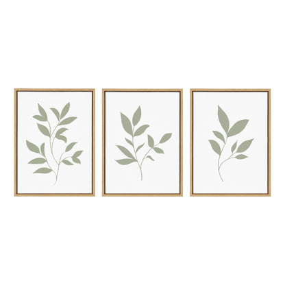 Sylvie Modern Sage Green Botanical Outdoor Nature Print 1, 2 and 3 Framed Canvas by The Creative Bunch Studio - Quahog Bay Bedding