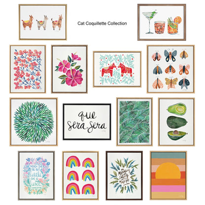 Sylvie Navy Ginkgo and Navy Ginkgo Trio Framed Canvas by Cat Coquillette - Quahog Bay Bedding