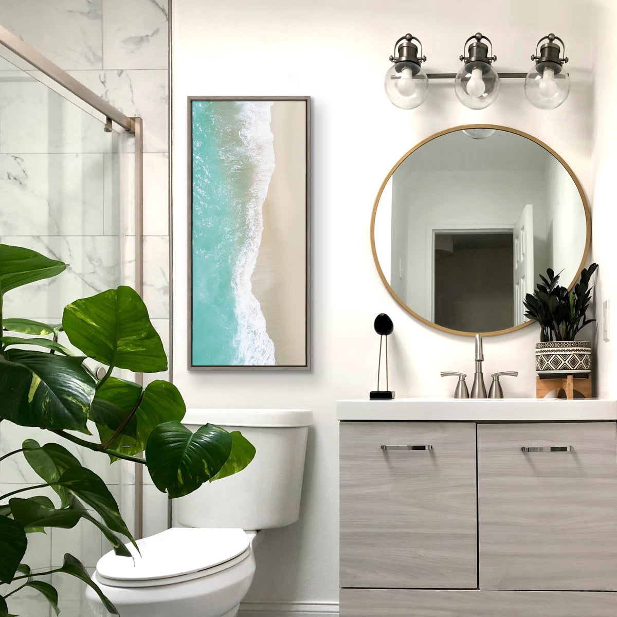 Sylvie Ocean Beach Fantasy Framed Canvas by The Creative Bunch Studio - Quahog Bay Bedding