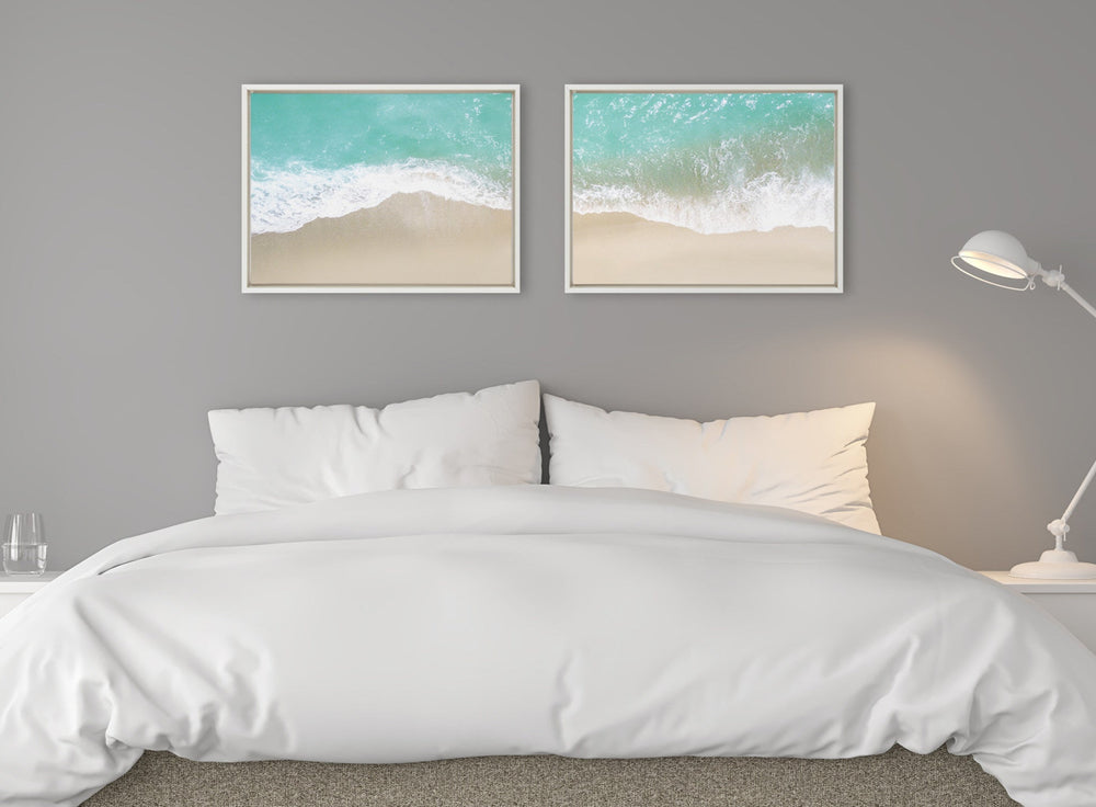 Sylvie Ocean Beach Fantasy Left and Right Framed Canvas by The Creative Bunch Studio - Quahog Bay Bedding