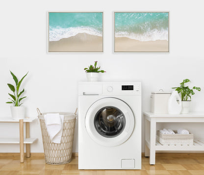 Sylvie Ocean Beach Fantasy Left and Right Framed Canvas by The Creative Bunch Studio - Quahog Bay Bedding